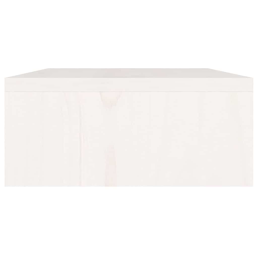 Monitor Stand White 60x24x10.5 cm Solid Wood Pine