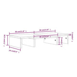 Monitor Stand White 60x24x10.5 cm Solid Wood Pine - Extra Image