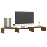 Monitor Stand Honey Brown 80x24x10.5 cm Solid Wood Pine - Low Angle