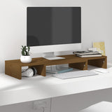 Monitor Stand Honey Brown 80x24x10.5 cm Solid Wood Pine - Extra Image