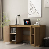 Desk Honey Brown 140x50x75 cm Solid Wood Pine - Side View