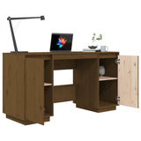 Desk Honey Brown 140x50x75 cm Solid Wood Pine - Top-Down View