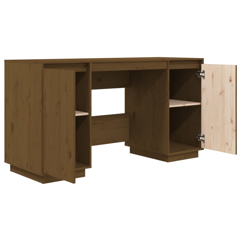 Desk Honey Brown 140x50x75 cm Solid Wood Pine