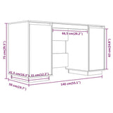 Desk Honey Brown 140x50x75 cm Solid Wood Pine - Extra Image