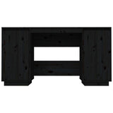 Desk Black 140x50x75 cm Solid Wood Pine - 45-Degree Angle