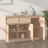 Sideboard 110x34x75 cm Solid Wood Pine - Close-Up Angle