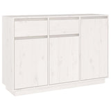Sideboard White 110x34x75 cm Solid Wood Pine - Front View