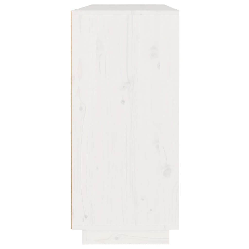 Sideboard White 110x34x75 cm Solid Wood Pine