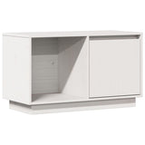 TV Cabinet White 74x35x44 cm Solid Wood Pine - Front View