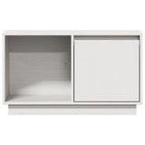 TV Cabinet White 74x35x44 cm Solid Wood Pine - Top-Down View