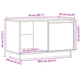 TV Cabinet Honey Brown 74x35x44 cm Solid Wood Pine