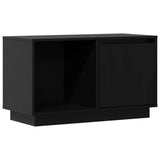 TV Cabinet Black 74x35x44 cm Solid Wood Pine - Front View