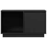 TV Cabinet Black 74x35x44 cm Solid Wood Pine - Top-Down View