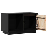 TV Cabinet Black 74x35x44 cm Solid Wood Pine - 45-Degree Angle