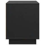 TV Cabinet Black 74x35x44 cm Solid Wood Pine - Rear View