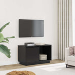 TV Cabinet Black 74x35x44 cm Solid Wood Pine