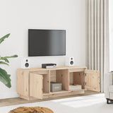 TV Cabinet 110.5x35x44 cm Solid Wood Pine - Front View