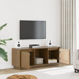 TV Cabinet Honey Brown 110.5x35x44 cm Solid Wood Pine - Side View