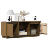 TV Cabinet Honey Brown 110.5x35x44 cm Solid Wood Pine - Top-Down View
