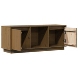 TV Cabinet Honey Brown 110.5x35x44 cm Solid Wood Pine - Rear View