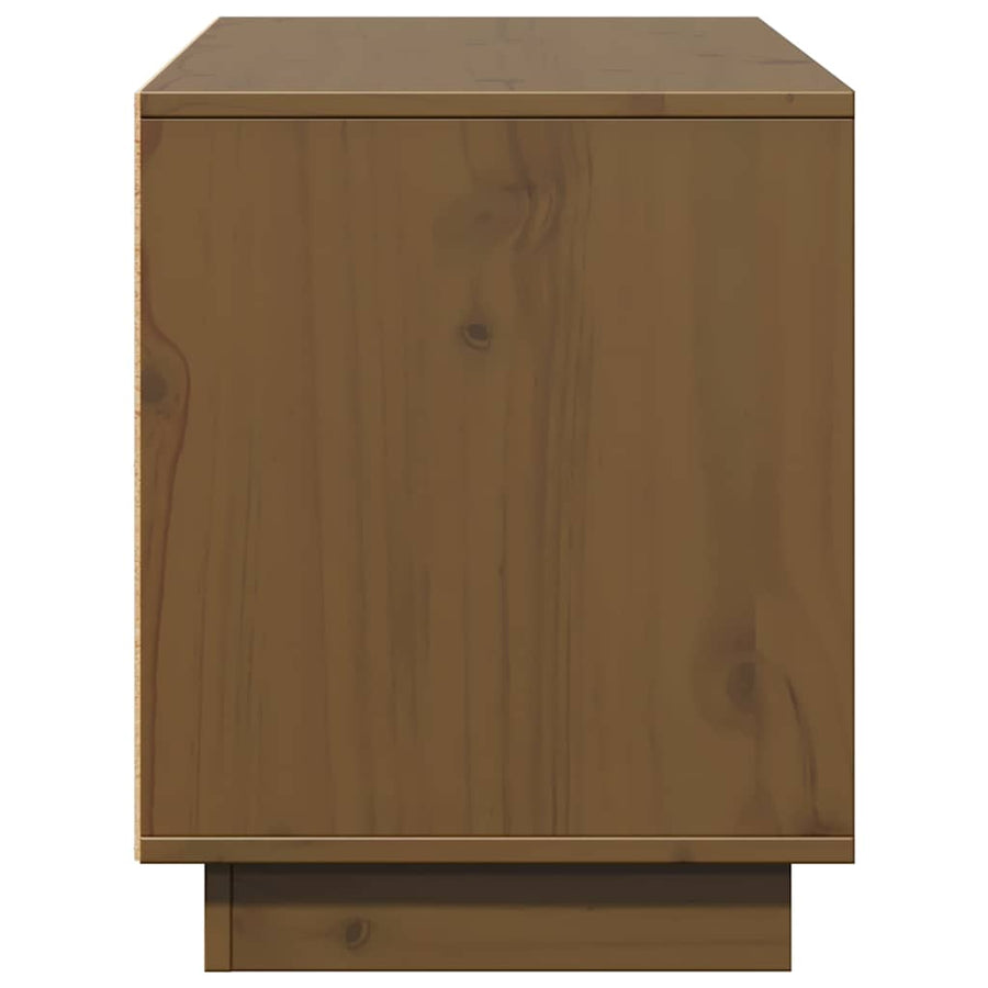 TV Cabinet Honey Brown 110.5x35x44 cm Solid Wood Pine