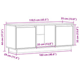TV Cabinet Honey Brown 110.5x35x44 cm Solid Wood Pine