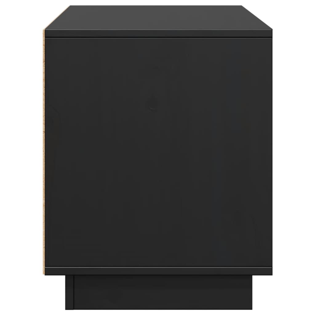TV Cabinet Black 110.5x35x44 cm Solid Wood Pine