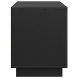 TV Cabinet Black 110.5x35x44 cm Solid Wood Pine - Close-Up Angle