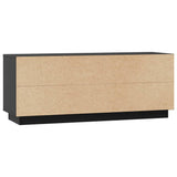 TV Cabinet Black 110.5x35x44 cm Solid Wood Pine - Low Angle
