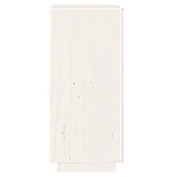Sideboard White 38x35x80 cm Solid Wood Pine - 45-Degree Angle