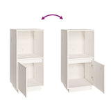 Sideboard White 38x35x80 cm Solid Wood Pine - Rear View
