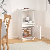 Sideboard White 38x35x80 cm Solid Wood Pine - Close-Up Angle