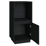 Sideboard Black 38x35x80 cm Solid Wood Pine - Top-Down View