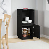 Sideboard Black 38x35x80 cm Solid Wood Pine - Close-Up Angle