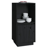 Sideboard Black 38x35x80 cm Solid Wood Pine - Low Angle