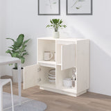 Sideboard White 74x35x80 cm Solid Wood Pine