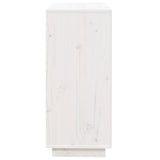 Sideboard White 74x35x80 cm Solid Wood Pine - Close-Up Angle