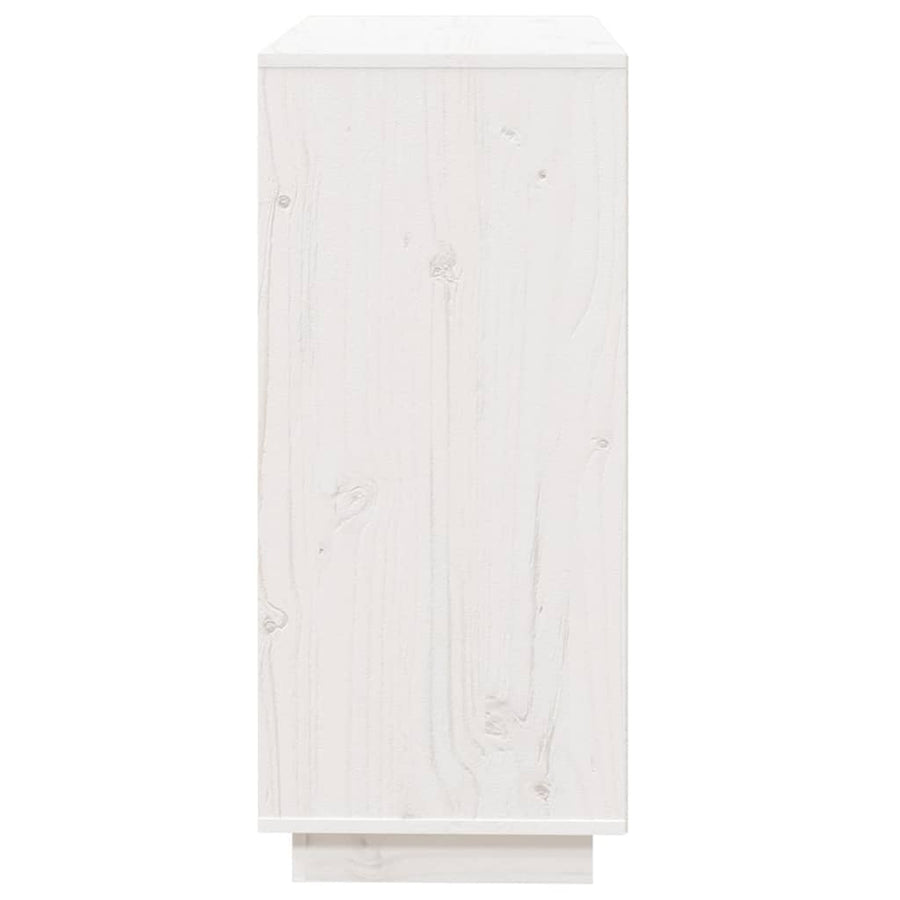 Sideboard White 74x35x80 cm Solid Wood Pine