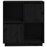 Sideboard Black 74x35x80 cm Solid Wood Pine