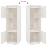 Highboard White 38x35x117 cm Solid Wood Pine