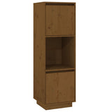 Highboard Honey Brown 38x35x117 cm Solid Wood Pine - Front View
