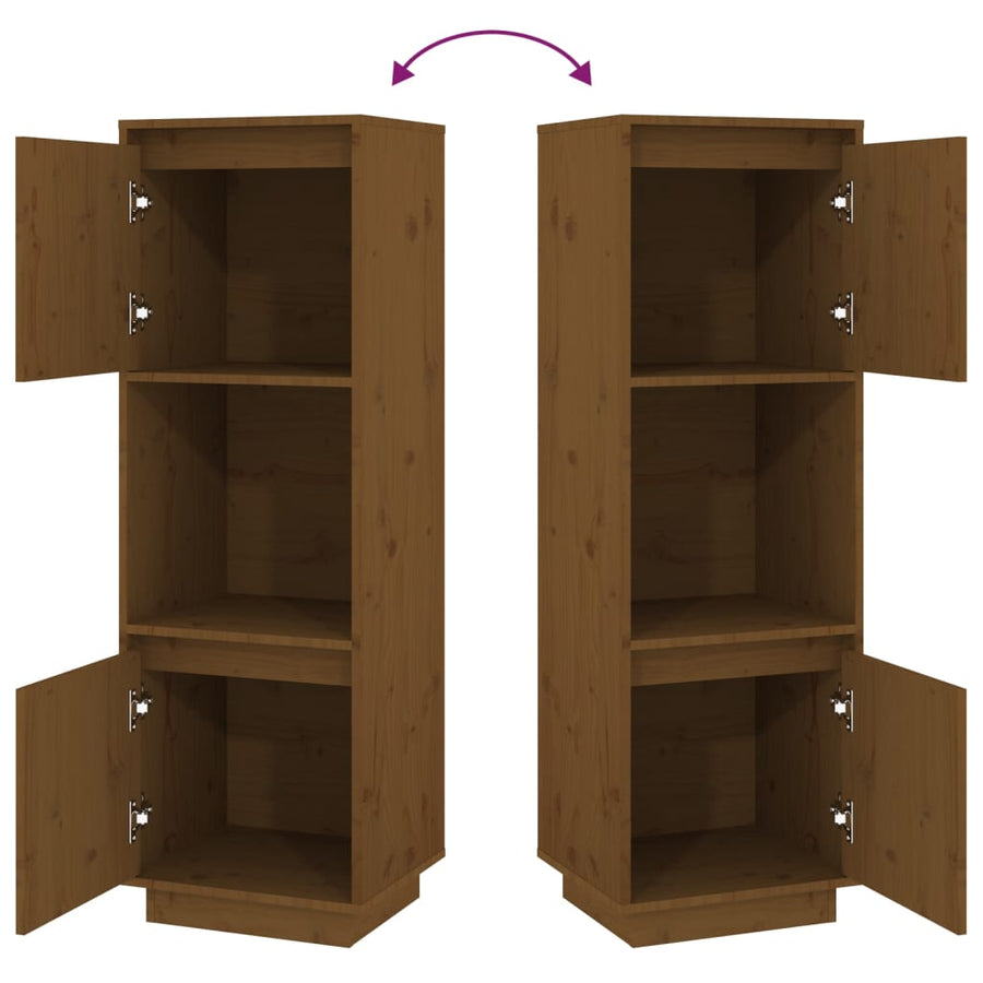 Highboard Honey Brown 38x35x117 cm Solid Wood Pine