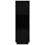 Highboard Black 38x35x117 cm Solid Wood Pine