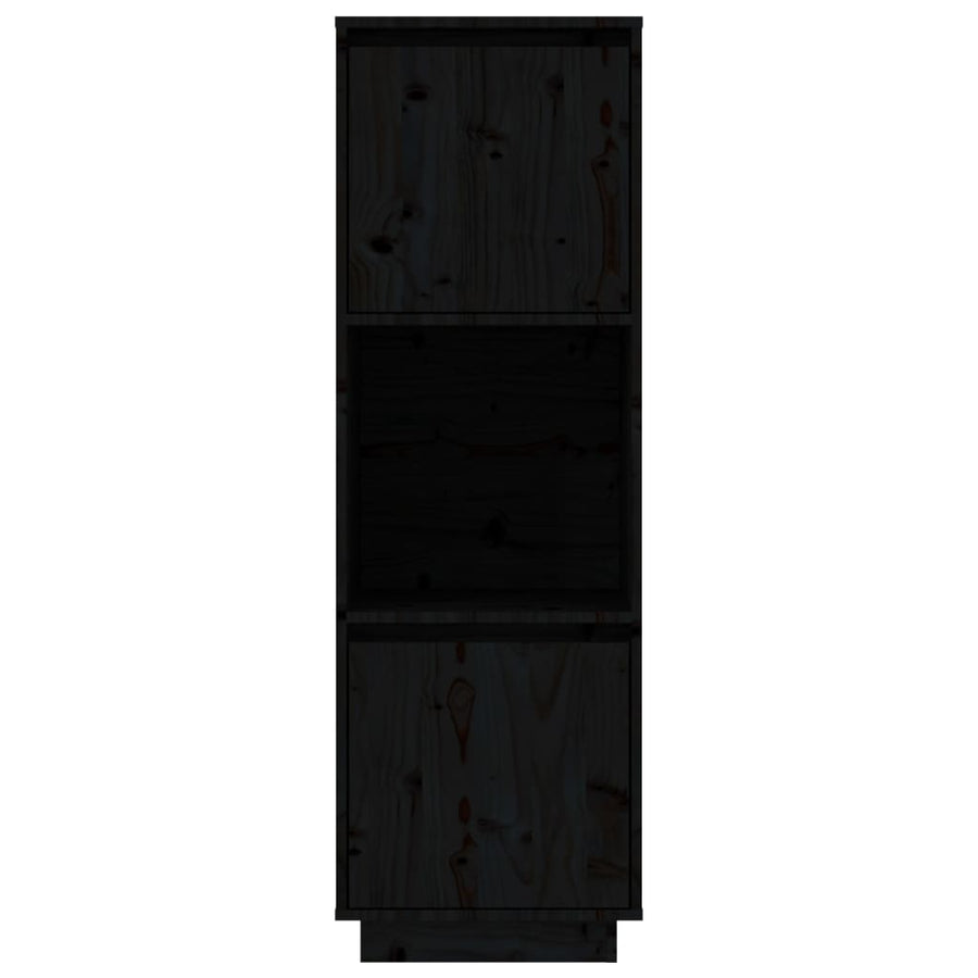 Highboard Black 38x35x117 cm Solid Wood Pine