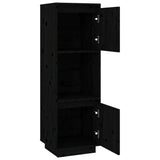 Highboard Black 38x35x117 cm Solid Wood Pine - Top-Down View