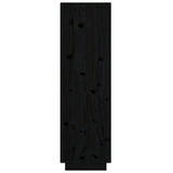 Highboard Black 38x35x117 cm Solid Wood Pine - 45-Degree Angle