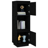 Highboard Black 38x35x117 cm Solid Wood Pine - Extra Image