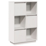 Highboard White 74x35x117 cm Solid Wood Pine - Front View