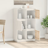 Highboard White 74x35x117 cm Solid Wood Pine