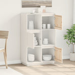 Highboard White 74x35x117 cm Solid Wood Pine